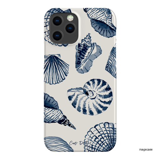 Blue Shells Printed Phone Cases iPhone 12 Pro / Snap by Cass Deller - The Dairy