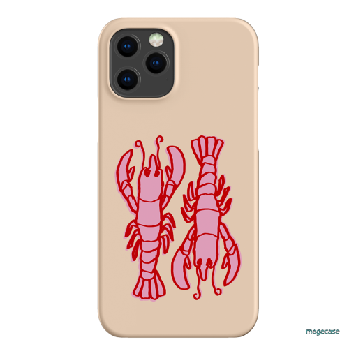 Lobster Love Peach Printed Phone Cases iPhone 12 Pro / Snap by The Dairy - The Dairy
