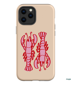 Lobster Love Peach Printed Phone Cases iPhone 12 Pro / Armoured by The Dairy - The Dairy