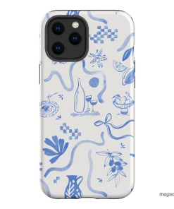 Mediterranean Wave Printed Phone Cases iPhone 12 Pro / Armoured by Charlie Taylor - The Dairy