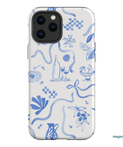 Mediterranean Wave Printed Phone Cases iPhone 12 Pro Max / Armoured by Charlie Taylor - The Dairy
