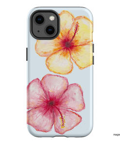 Hibiscus Flower Blue Printed Phone Cases iPhone 13 / Armoured by BG. Studio - The Dairy