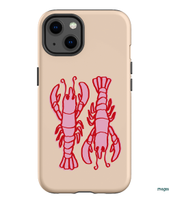 Lobster Love Peach Printed Phone Cases iPhone 13 / Armoured by The Dairy - The Dairy