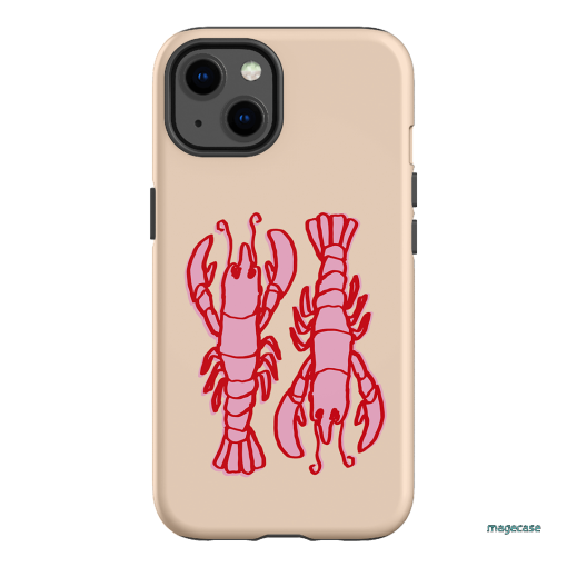 Lobster Love Peach Printed Phone Cases iPhone 13 / Armoured by The Dairy - The Dairy