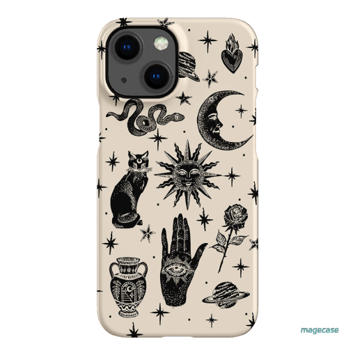 Astro Flash Beige Printed Phone Cases iPhone 13 Mini / Snap by Veronica Tucker - The Dairy