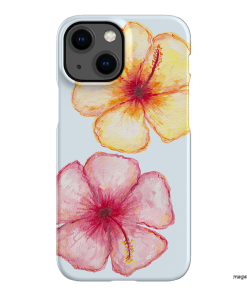 Hibiscus Flower Blue Printed Phone Cases iPhone 13 Mini / Snap by BG. Studio - The Dairy