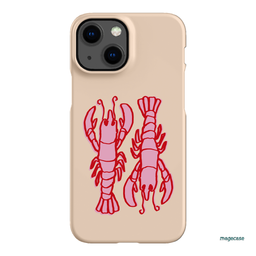 Lobster Love Peach Printed Phone Cases iPhone 13 Mini / Snap by The Dairy - The Dairy