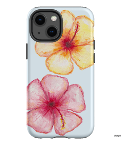 Hibiscus Flower Blue Printed Phone Cases iPhone 13 Mini / Armoured by BG. Studio - The Dairy