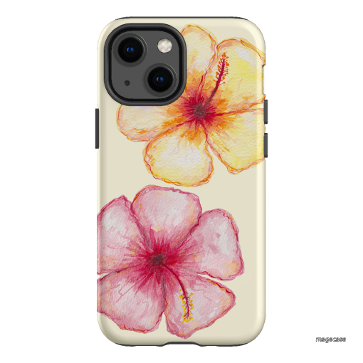 Hibiscus Flower Yellow Printed Phone Cases iPhone 13 Mini / Armoured by BG. Studio - The Dairy