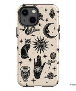 Astro Flash Beige Printed Phone Cases iPhone 13 Mini / Armoured by Veronica Tucker - The Dairy