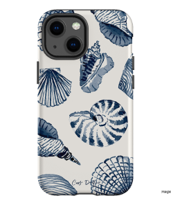Blue Shells Printed Phone Cases iPhone 13 Mini / Armoured by Cass Deller - The Dairy