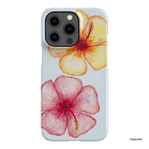 Hibiscus Flower Blue Printed Phone Cases iPhone 13 Pro / Snap by BG. Studio - The Dairy