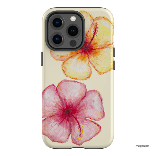 Hibiscus Flower Yellow Printed Phone Cases iPhone 13 Pro / Armoured by BG. Studio - The Dairy