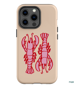 Lobster Love Peach Printed Phone Cases iPhone 13 Pro / Armoured by The Dairy - The Dairy