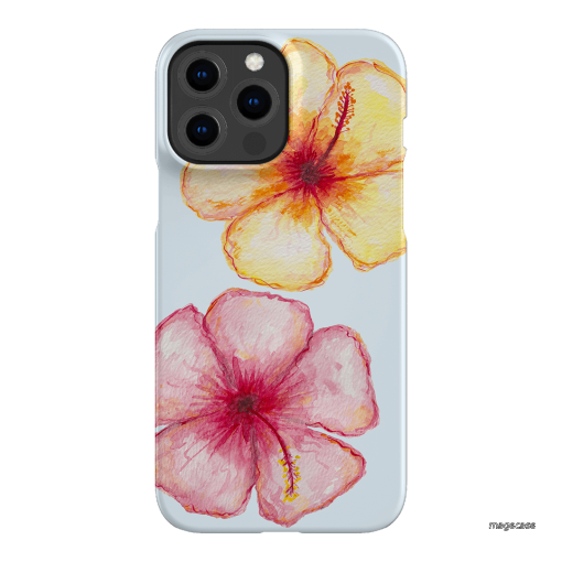 Hibiscus Flower Blue Printed Phone Cases iPhone 13 Pro Max / Snap by BG. Studio - The Dairy