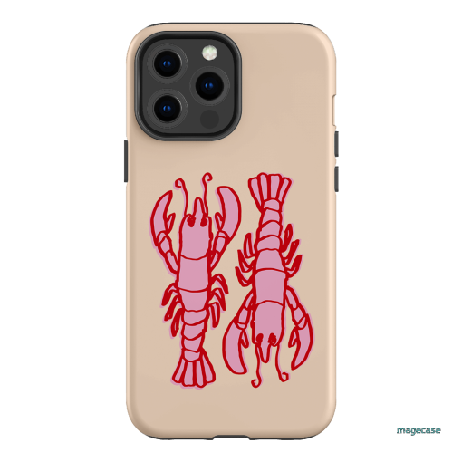 Lobster Love Peach Printed Phone Cases iPhone 13 Pro Max / Armoured by The Dairy - The Dairy