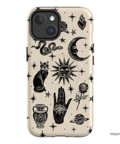 Astro Flash Beige Printed Phone Cases iPhone 14 / Armoured MagSafe by Veronica Tucker - The Dairy