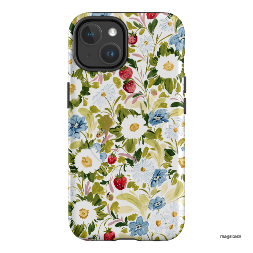 Garden Strawberries Printed Phone Cases iPhone 14 / Armoured MagSafe by Ellie Mae - The Dairy