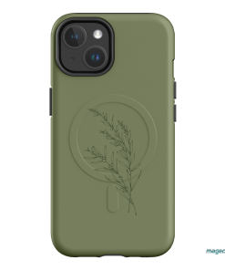 Khaki Wattle Printed Phone Cases iPhone 14 / Armoured MagSafe by Typoflora - The Dairy