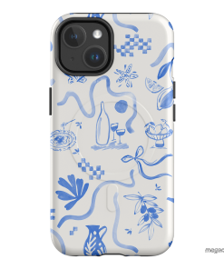 Mediterranean Wave Printed Phone Cases iPhone 14 / Armoured MagSafe by Charlie Taylor - The Dairy