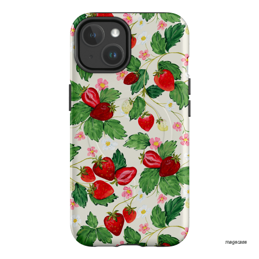 Strawberry Patch Printed Phone Cases iPhone 14 / Armoured MagSafe by Ellie Mae - The Dairy