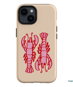 Lobster Love Peach Printed Phone Cases iPhone 14 / Armoured by The Dairy - The Dairy