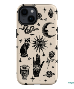 Astro Flash Beige Printed Phone Cases iPhone 14 / Armoured by Veronica Tucker - The Dairy
