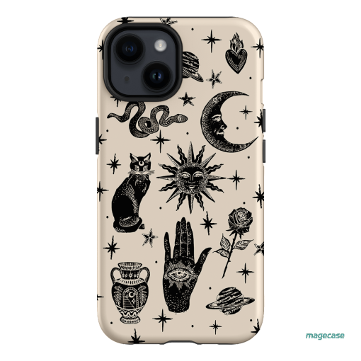 Astro Flash Beige Printed Phone Cases iPhone 14 / Armoured by Veronica Tucker - The Dairy