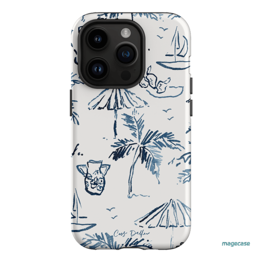 Balmy Blue Printed Phone Cases iPhone 14 Pro / Armoured by Cass Deller - The Dairy