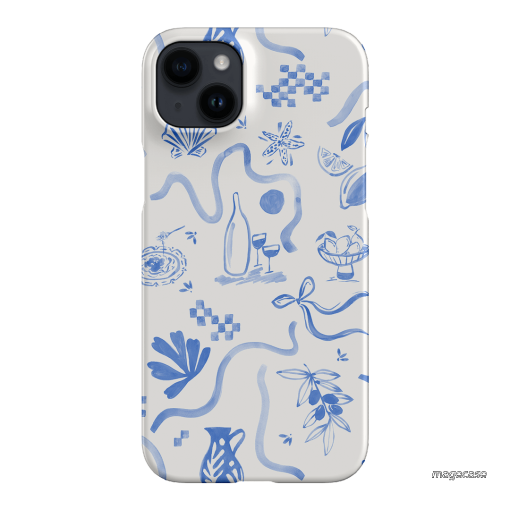 Mediterranean Wave Printed Phone Cases iPhone 14 Plus / Snap by Charlie Taylor - The Dairy