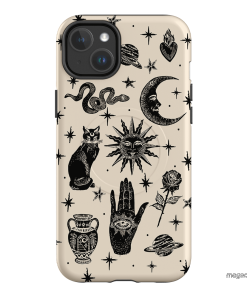 Astro Flash Beige Printed Phone Cases iPhone 14 Plus / Armoured MagSafe by Veronica Tucker - The Dairy