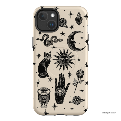 Astro Flash Beige Printed Phone Cases iPhone 14 Plus / Armoured MagSafe by Veronica Tucker - The Dairy