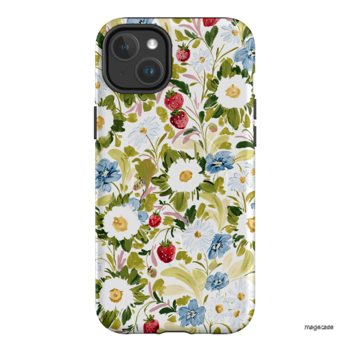 Garden Strawberries Printed Phone Cases iPhone 14 Plus / Armoured MagSafe by Ellie Mae - The Dairy