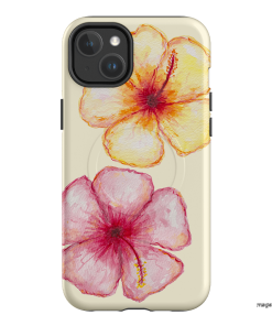 Hibiscus Flower Yellow Printed Phone Cases iPhone 14 Plus / Armoured MagSafe by BG. Studio - The Dairy