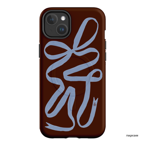 Mocha Ribbon Printed Phone Cases iPhone 14 Plus / Armoured MagSafe by Jasmine Dowling - The Dairy