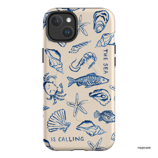 Sea Call Printed Phone Cases iPhone 14 Plus / Armoured MagSafe by Cass Deller - The Dairy