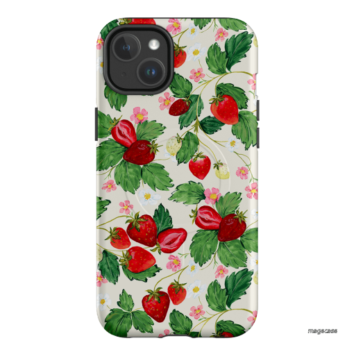 Strawberry Patch Printed Phone Cases iPhone 14 Plus / Armoured MagSafe by Ellie Mae - The Dairy