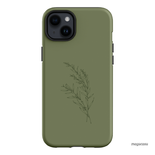 Khaki Wattle Printed Phone Cases iPhone 14 Plus / Armoured by Typoflora - The Dairy