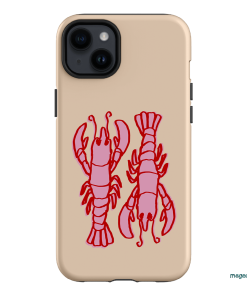 Lobster Love Peach Printed Phone Cases iPhone 14 Plus / Armoured by The Dairy - The Dairy
