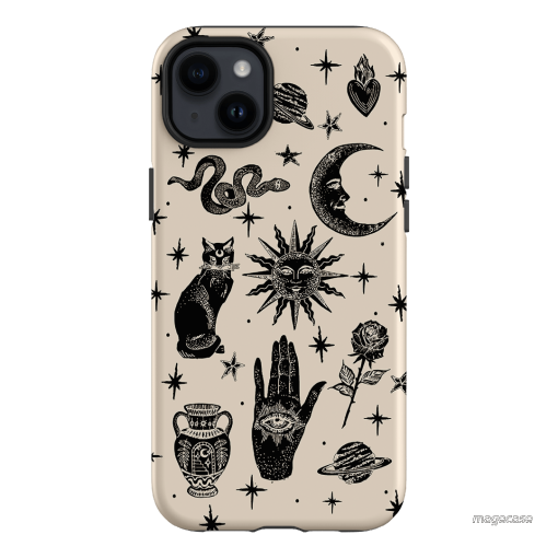 Astro Flash Beige Printed Phone Cases iPhone 14 Plus / Armoured by Veronica Tucker - The Dairy