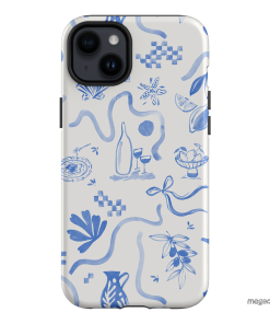Mediterranean Wave Printed Phone Cases iPhone 14 Plus / Armoured by Charlie Taylor - The Dairy