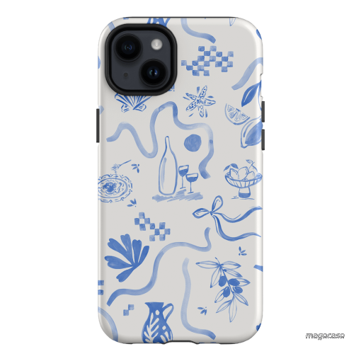 Mediterranean Wave Printed Phone Cases iPhone 14 Plus / Armoured by Charlie Taylor - The Dairy