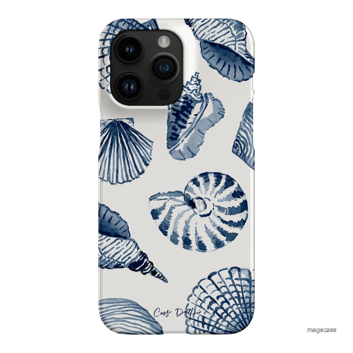 Blue Shells Printed Phone Cases iPhone 14 Pro Max / Snap by Cass Deller - The Dairy