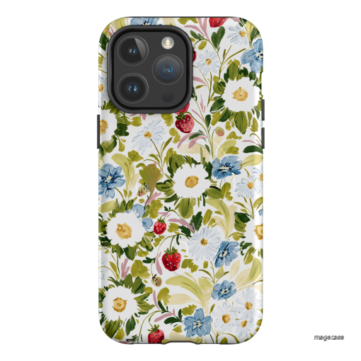Garden Strawberries Printed Phone Cases iPhone 14 Pro Max / Armoured MagSafe by Ellie Mae - The Dairy