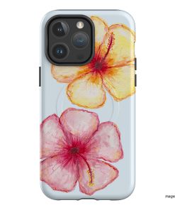 Hibiscus Flower Blue Printed Phone Cases iPhone 14 Pro Max / Armoured MagSafe by BG. Studio - The Dairy
