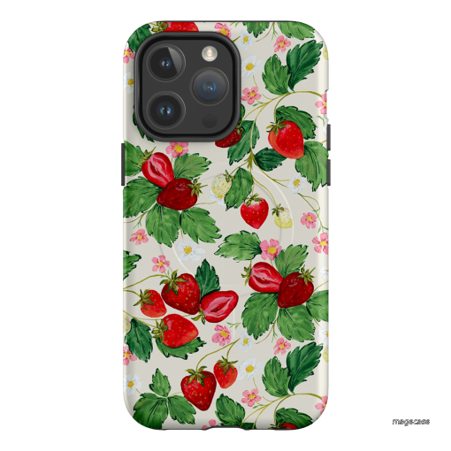 Strawberry Patch Printed Phone Cases iPhone 14 Pro Max / Armoured MagSafe by Ellie Mae - The Dairy