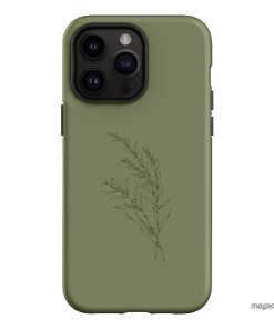 Khaki Wattle Printed Phone Cases iPhone 14 Pro Max / Armoured by Typoflora - The Dairy