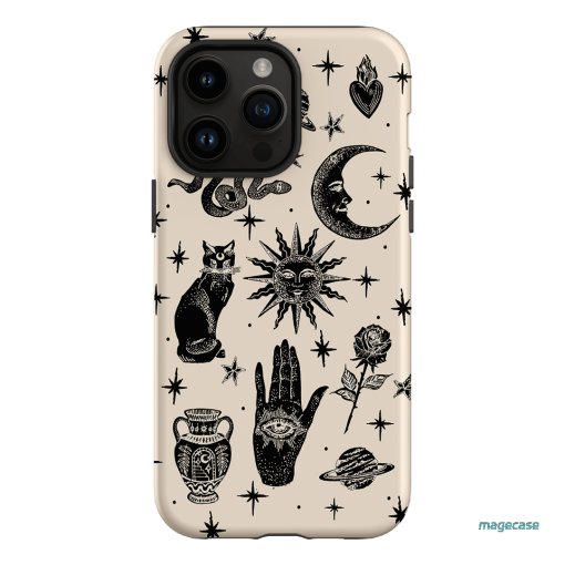 Astro Flash Beige Printed Phone Cases iPhone 14 Pro Max / Armoured by Veronica Tucker - The Dairy