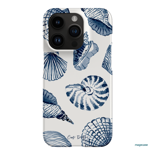 Blue Shells Printed Phone Cases iPhone 14 Pro / Snap by Cass Deller - The Dairy