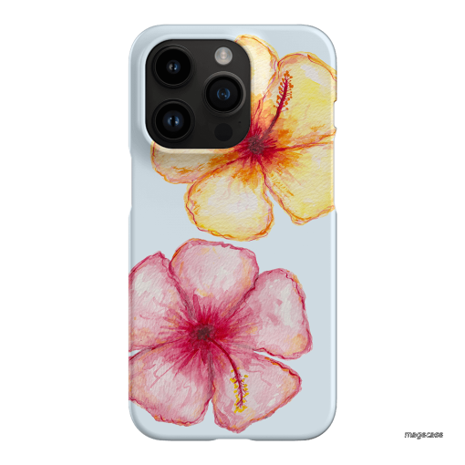 Hibiscus Flower Blue Printed Phone Cases iPhone 14 Pro / Snap by BG. Studio - The Dairy